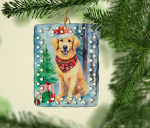 Load image into Gallery viewer, Golden Retriever Christmas Porcelain Ornament