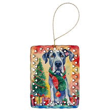 Load image into Gallery viewer, Great Dane Christmas Porcelain Ornament