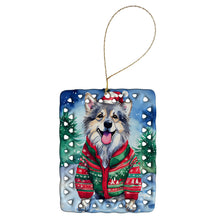 Load image into Gallery viewer, Keeshond Christmas Porcelain Ornament
