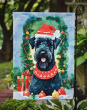 Load image into Gallery viewer, Kerry Blue Terrier Christmas Garden Flag – Cozy Dog Holiday Decor with Tree &amp; Presents