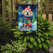 Load image into Gallery viewer, Komondor Christmas Garden Flag – Cozy Dog Holiday Decor with Tree &amp; Presents
