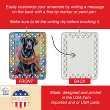 Load image into Gallery viewer, Black Labrador Retriever Christmas Porcelain Ornament