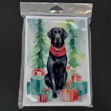 Load image into Gallery viewer, Black Labrador Retriever Christmas Greeting Cards - Blank Note Cards – 8-Pack of Artist-Designed Cards with Envelopes