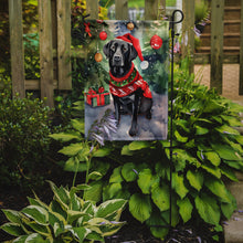 Load image into Gallery viewer, Black Labrador Retriever Christmas Garden Flag – Cozy Dog Holiday Decor with Tree &amp; Presents