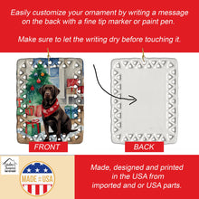 Load image into Gallery viewer, Chocolate Labrador Retriever Christmas Porcelain Ornament