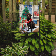 Load image into Gallery viewer, Chocolate Labrador Retriever Christmas Garden Flag – Cozy Dog Holiday Decor with Tree &amp; Presents