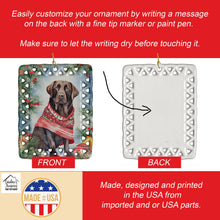 Load image into Gallery viewer, Chocolate Labrador Retriever Christmas Porcelain Ornament