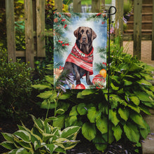Load image into Gallery viewer, Chocolate Labrador Retriever Christmas Garden Flag – Cozy Dog Holiday Decor with Tree &amp; Presents