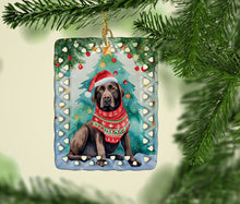 Load image into Gallery viewer, Chocolate Labrador Retriever Christmas Porcelain Ornament