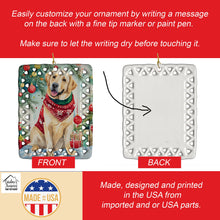 Load image into Gallery viewer, Yellow Labrador Retriever Christmas Porcelain Ornament