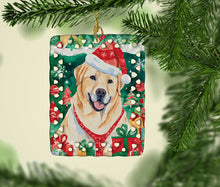 Load image into Gallery viewer, Yellow Labrador Retriever Christmas Porcelain Ornament
