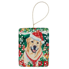 Load image into Gallery viewer, Yellow Labrador Retriever Christmas Porcelain Ornament