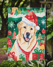 Load image into Gallery viewer, Yellow Labrador Retriever Christmas Garden Flag – Cozy Dog Holiday Decor with Tree &amp; Presents