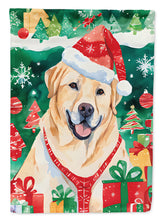 Load image into Gallery viewer, Yellow Labrador Retriever Christmas Garden Flag – Cozy Dog Holiday Decor with Tree &amp; Presents