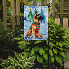 Load image into Gallery viewer, Leonberger Christmas Garden Flag – Cozy Dog Holiday Decor with Tree &amp; Presents