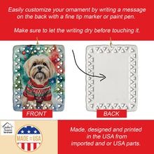 Load image into Gallery viewer, Lhasa Apso Christmas Porcelain Ornament