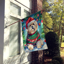 Load image into Gallery viewer, Lhasa Apso Christmas House Flag