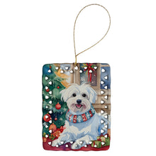Load image into Gallery viewer, Maltese Christmas Porcelain Ornament