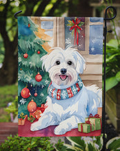 Load image into Gallery viewer, Maltese Christmas Garden Flag – Cozy Dog Holiday Decor with Tree &amp; Presents