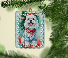 Load image into Gallery viewer, Maltese Christmas Porcelain Ornament