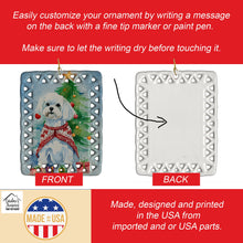 Load image into Gallery viewer, Maltese Christmas Porcelain Ornament