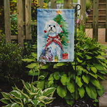 Load image into Gallery viewer, Maltese Christmas Garden Flag – Cozy Dog Holiday Decor with Tree &amp; Presents