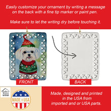 Load image into Gallery viewer, Maltese Christmas Porcelain Ornament