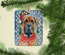 Load image into Gallery viewer, Mastiff Christmas Porcelain Ornament
