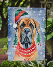 Load image into Gallery viewer, Mastiff Christmas Garden Flag – Cozy Dog Holiday Decor with Tree &amp; Presents