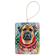 Load image into Gallery viewer, Mastiff Christmas Porcelain Ornament