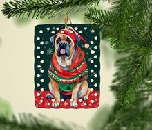 Load image into Gallery viewer, Mastiff Christmas Porcelain Ornament