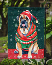 Load image into Gallery viewer, Mastiff Christmas Garden Flag – Cozy Dog Holiday Decor with Tree &amp; Presents