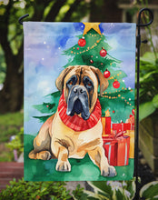 Load image into Gallery viewer, Mastiff Christmas Garden Flag – Cozy Dog Holiday Decor with Tree &amp; Presents
