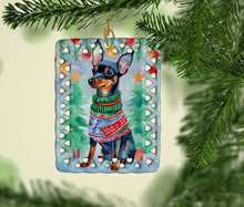 Load image into Gallery viewer, Miniature Pinscher Christmas Porcelain Ornament