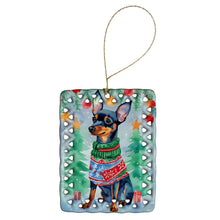 Load image into Gallery viewer, Miniature Pinscher Christmas Porcelain Ornament