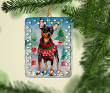 Load image into Gallery viewer, Miniature Pinscher Christmas Porcelain Ornament