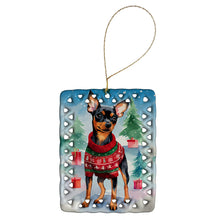 Load image into Gallery viewer, Miniature Pinscher Christmas Porcelain Ornament
