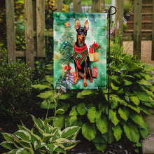 Load image into Gallery viewer, Miniature Pinscher Christmas Garden Flag – Cozy Dog Holiday Decor with Tree &amp; Presents
