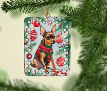Load image into Gallery viewer, Miniature Pinscher Christmas Porcelain Ornament