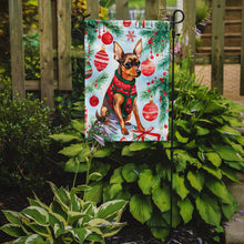 Load image into Gallery viewer, Miniature Pinscher Christmas Garden Flag – Cozy Dog Holiday Decor with Tree &amp; Presents