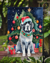 Load image into Gallery viewer, Newfoundland Christmas Garden Flag – Cozy Dog Holiday Decor with Tree &amp; Presents
