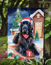 Load image into Gallery viewer, Newfoundland Christmas Garden Flag – Cozy Dog Holiday Decor with Tree &amp; Presents