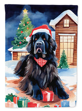 Load image into Gallery viewer, Newfoundland Christmas Garden Flag – Cozy Dog Holiday Decor with Tree &amp; Presents