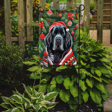 Load image into Gallery viewer, Newfoundland Christmas Garden Flag – Cozy Dog Holiday Decor with Tree &amp; Presents