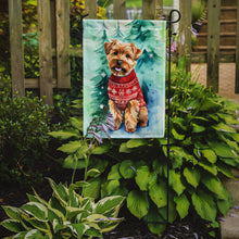 Load image into Gallery viewer, Norfolk Terrier Christmas Garden Flag – Cozy Dog Holiday Decor with Tree &amp; Presents