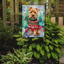 Load image into Gallery viewer, Norfolk Terrier Christmas Garden Flag – Cozy Dog Holiday Decor with Tree &amp; Presents