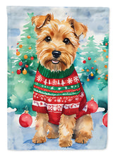 Load image into Gallery viewer, Norfolk Terrier Christmas Garden Flag – Cozy Dog Holiday Decor with Tree &amp; Presents