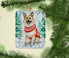 Load image into Gallery viewer, Norwegian Buhund Christmas Porcelain Ornament