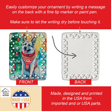 Load image into Gallery viewer, Norwegian Elkhound Christmas Porcelain Ornament