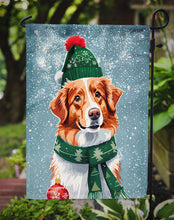 Load image into Gallery viewer, Nova Scotia Duck Toller Christmas Garden Flag – Cozy Dog Holiday Decor with Tree &amp; Presents